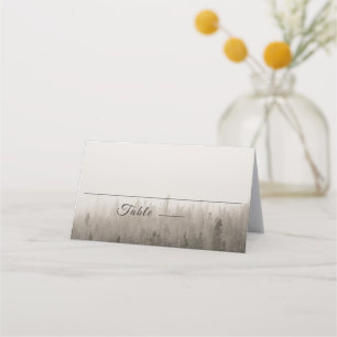 Rustic Forest Misty Landscape Wedding Place Card