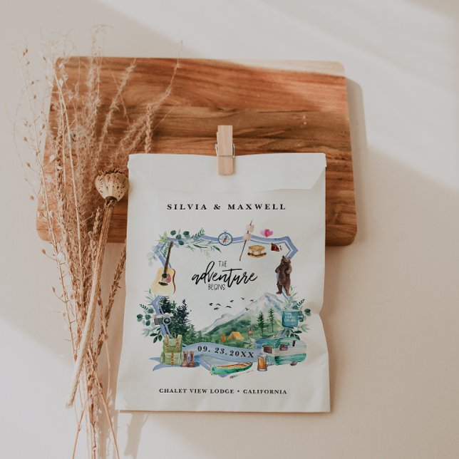 Rustic Forest Mountain | Camping Wedding Crest Favour Bags (Creator Uploaded)