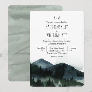 Rustic Forest Mountain Wedding Invitation
