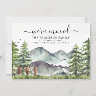 Rustic Forest Mountain We've Moved New Home Moving Announcement