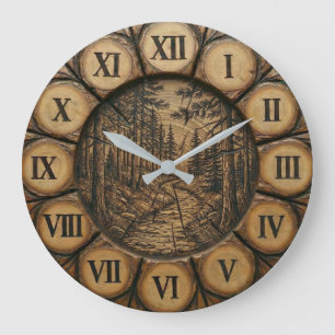 Rustic Forest Path Wall Clock 