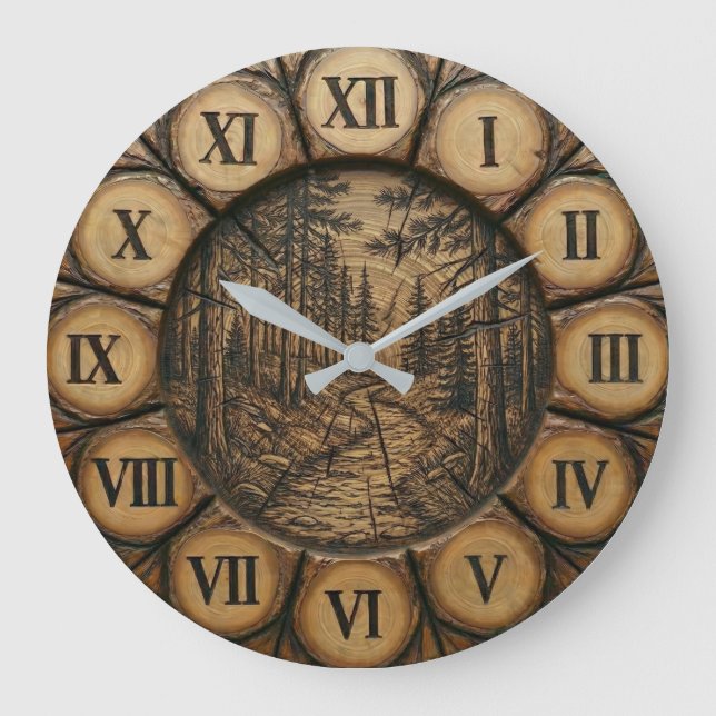 Rustic Forest Path Wall Clock  (Front)