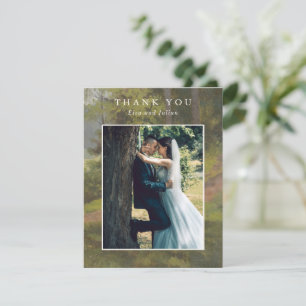 Rustic Forest Photo Elegant Wedding Thank You Card