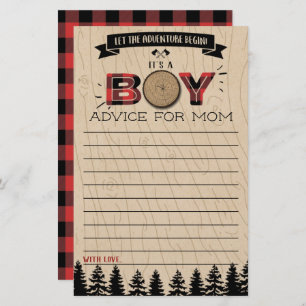 Rustic Forest Plaid Lumberjack Boys Baby Advice
