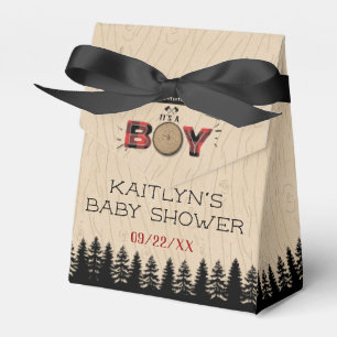 Rustic Forest Plaid Lumberjack Boys Baby Shower Favour Box