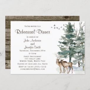 Rustic Forest Rehearsal Dinner Invitation