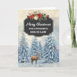 Rustic Forest Son in Law Merry Christmas Card