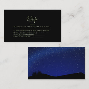 Rustic Forest Starry Night Wedding Rsvp Card