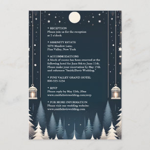 Rustic Forest Stars Snow Bright Winter Wedding Enclosure Card