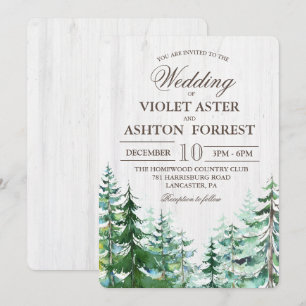 Rustic Forest Tree Wedding Invitation