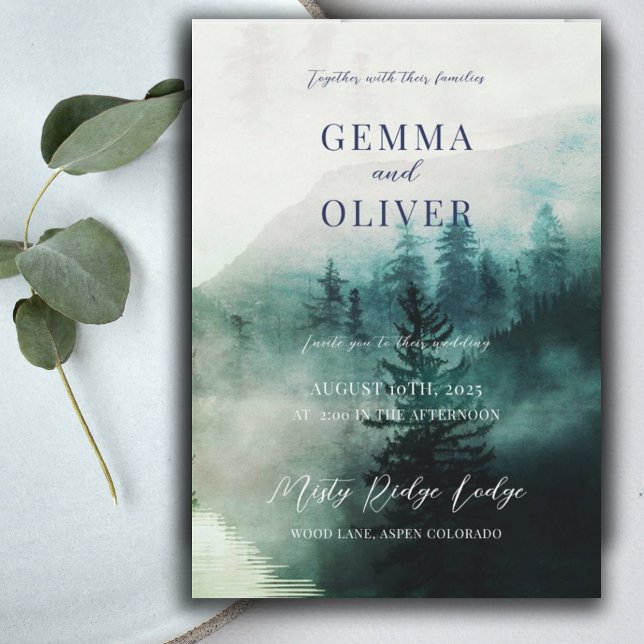 Rustic Forest Watercolor Wedding Invitation (Creator Uploaded)