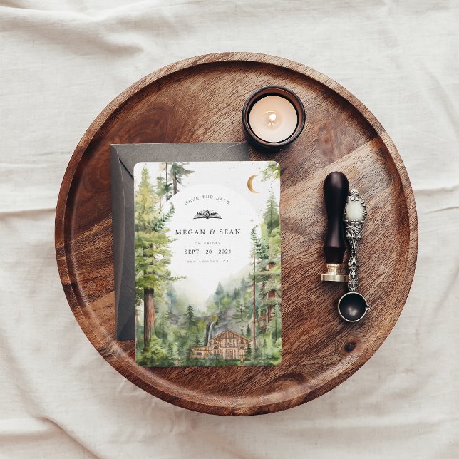 Rustic Forest Waterfall Wedding | Save the Date (Creator Uploaded)