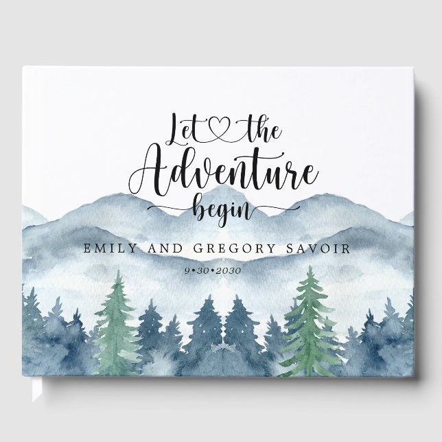 Rustic forest Wedding Guest Book (Front)