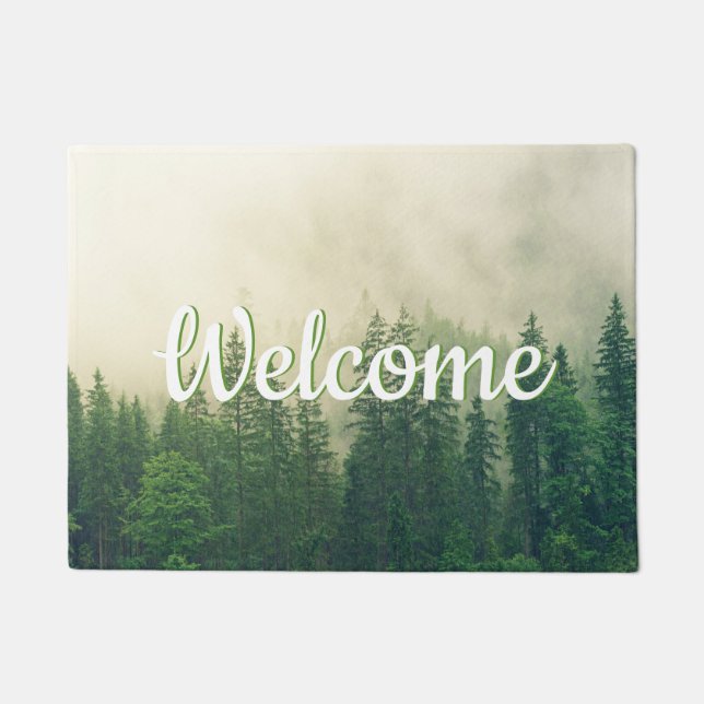 Rustic Forest "Welcome" Door Mat (Front)