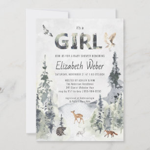 Rustic Forest Woodland Baby Shower Invitation