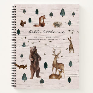 Rustic Forest Woodland Bear Baby/Pregnancy Notebook