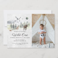 Rustic Forest Woodland Birthday Party Invitation