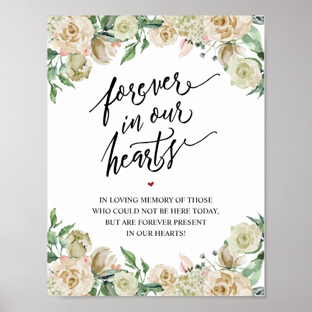 Rustic Forever In Our Hearts Memorial Sign (Front)