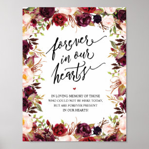 Rustic Forever In Our Hearts Memorial Sign