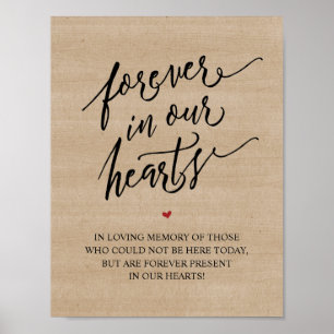 Rustic Forever In Our Hearts Memorial Sign