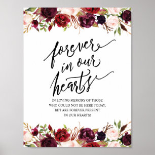 Rustic Forever In Our Hearts Memorial Sign