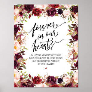 Rustic Forever In Our Hearts Memorial Sign