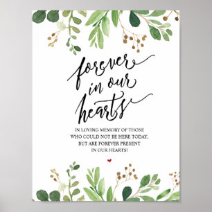 Rustic Forever In Our Hearts Memorial Sign