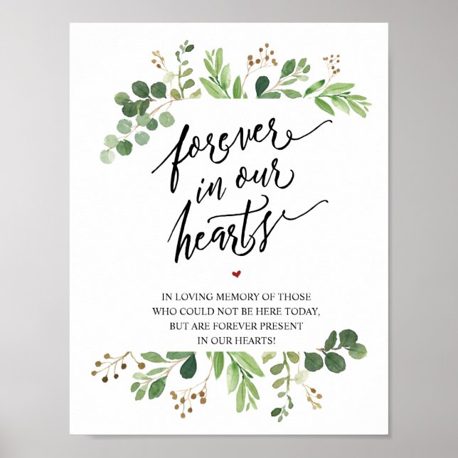 Rustic Forever In Our Hearts Memorial Sign (Front)