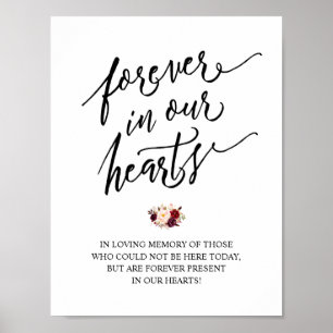Rustic Forever In Our Hearts Memorial Sign