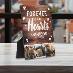 Rustic Forever In Our Hearts Pet Photo Collage Plaque