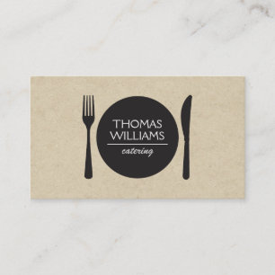 Rustic Fork & Knife Logo for Chefs & Restaurants Business Card