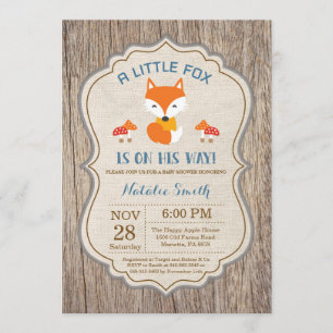 Rustic Fox Baby Shower Invitation Boy