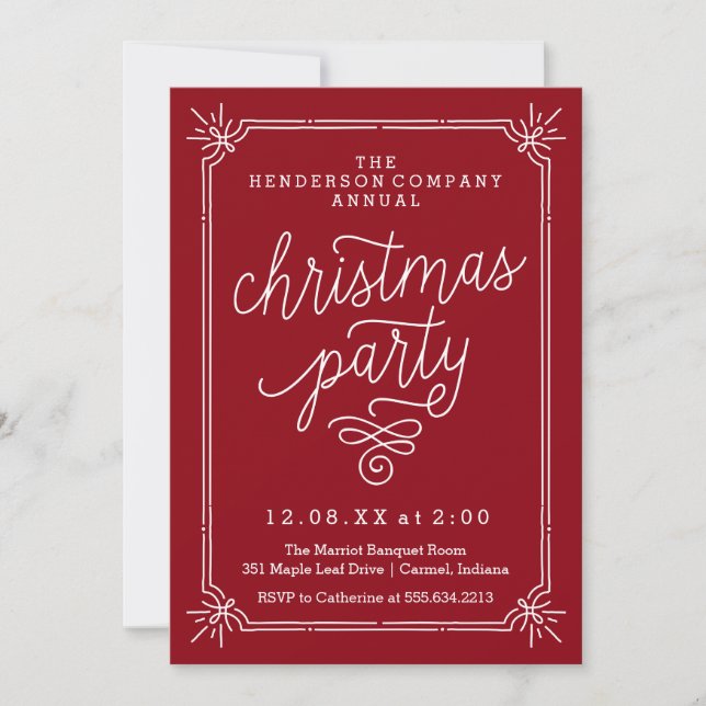 Rustic Frame Annual Christmas Party Invite (Front)