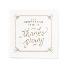 Rustic Frame Personalised Family Thanksgiving