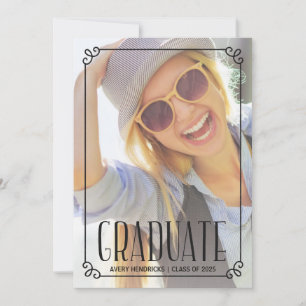 Rustic Frame Photo Graduation Party Invite