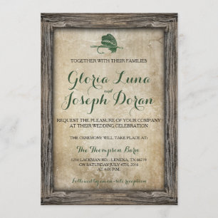 Rustic Framed Fishing Lure Invitation