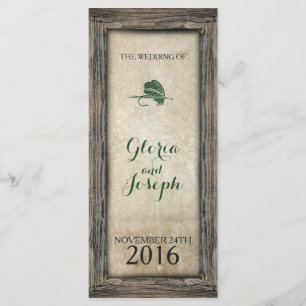 Rustic Framed Fishing Lure Wedding Program Programme