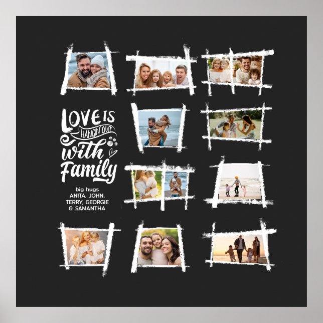 Rustic Frames White/Blk Love Is Family ID1015 Poster (Front)