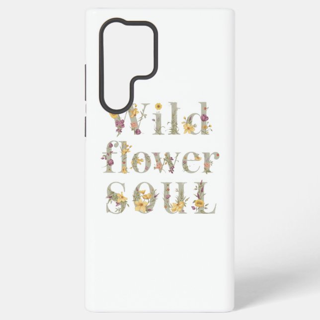 Rustic Free Spirit Botanical Typography Samsung Galaxy S22 Ultra Case (Back)