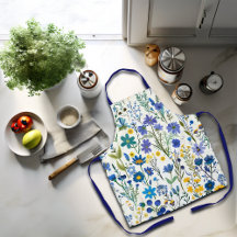 Rustic French Blue Garden Wildflowers