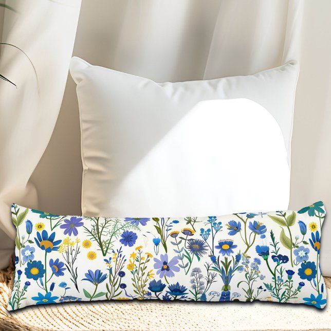 Rustic French Blue Garden Wildflowers Body Cushion (Creator Uploaded)