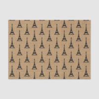 Rustic French Burlap Paris Eiffel Tower Pattern