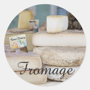 Rustic French Cheese Selection Classic Round Sticker