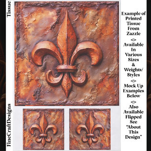 Rustic French Classic Fleur de Lis EH3L Decoupage Tissue Paper