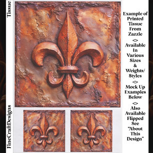Rustic French Classic Fleur de Lis EH3R Decoupage Tissue Paper