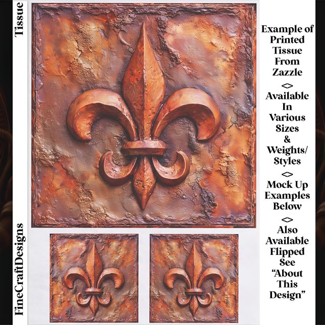 Rustic French Classic Fleur de Lis EH3R Decoupage Tissue Paper (Creator Uploaded)