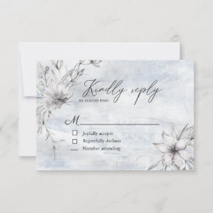 rustic french cottage botanics RSVP Card