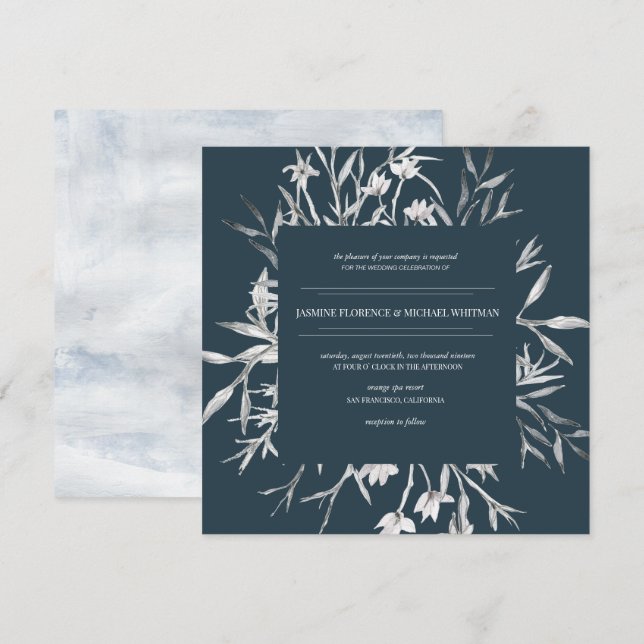rustic french cottage botanics Wedding Invitation (Front/Back)