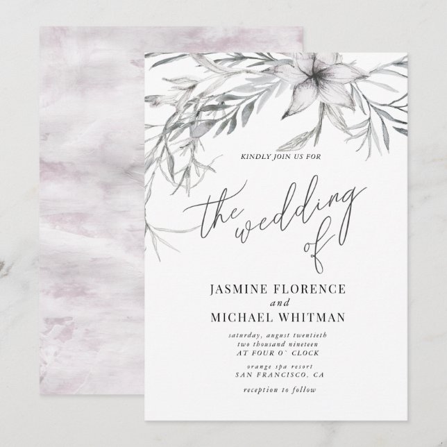 rustic french cottage botanics Wedding Invitation (Front/Back)