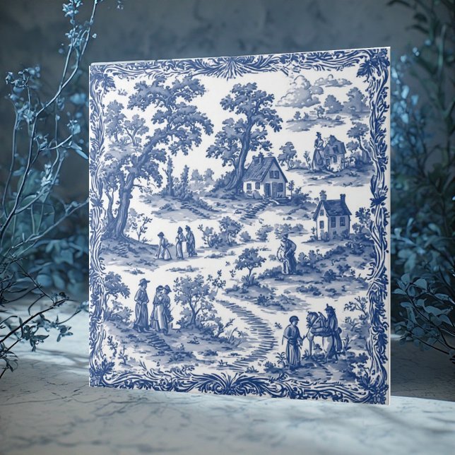 Rustic French Country Folks Shabby Chic Decor Chic Tile (Rustic French Country Folks Shabby Chic Decor Chic Ceramic Tile)